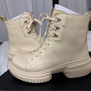 Sorel Cream Combat Boots